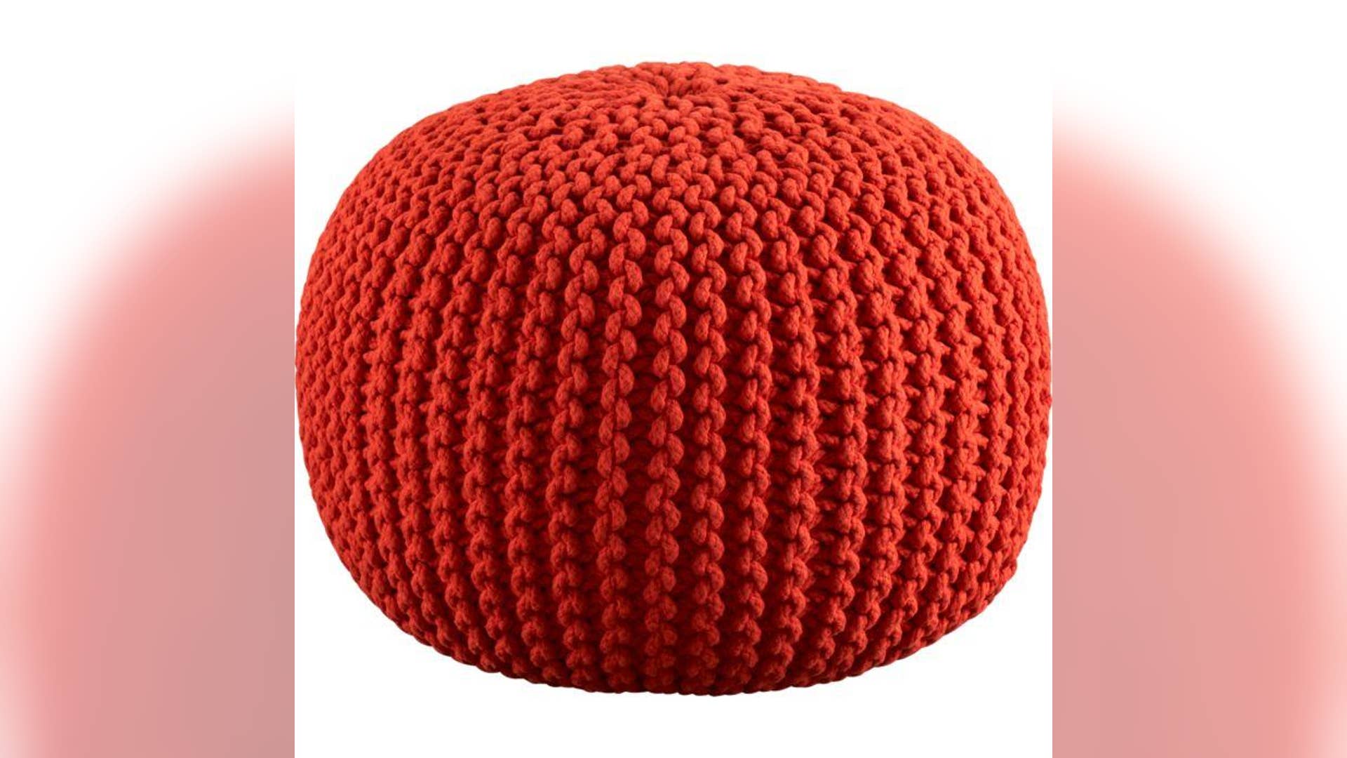 6. Knitted Blood Orange Pouf