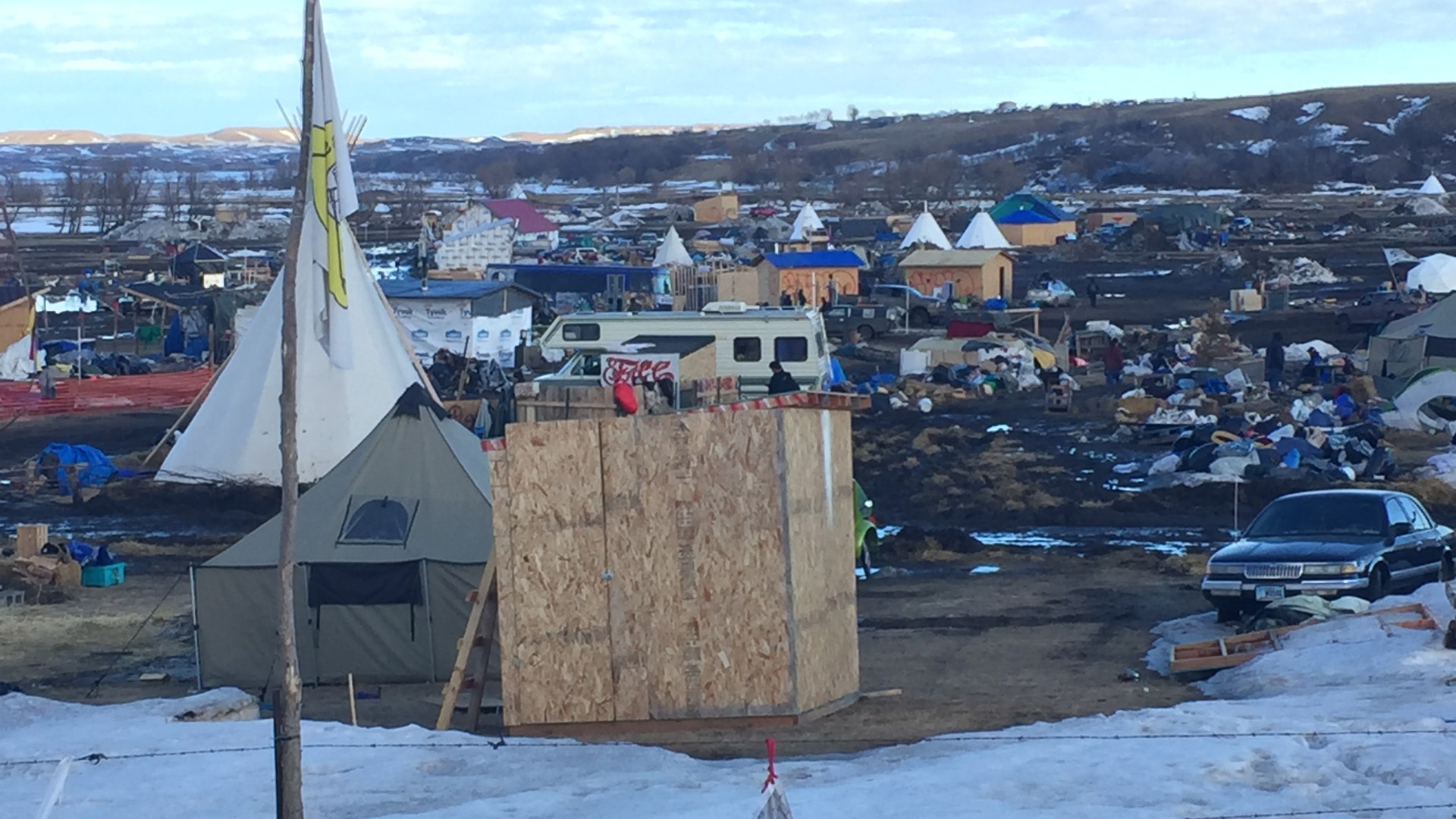 Dakota Access pipeline main protest camp in Cannonball, North Dakota.