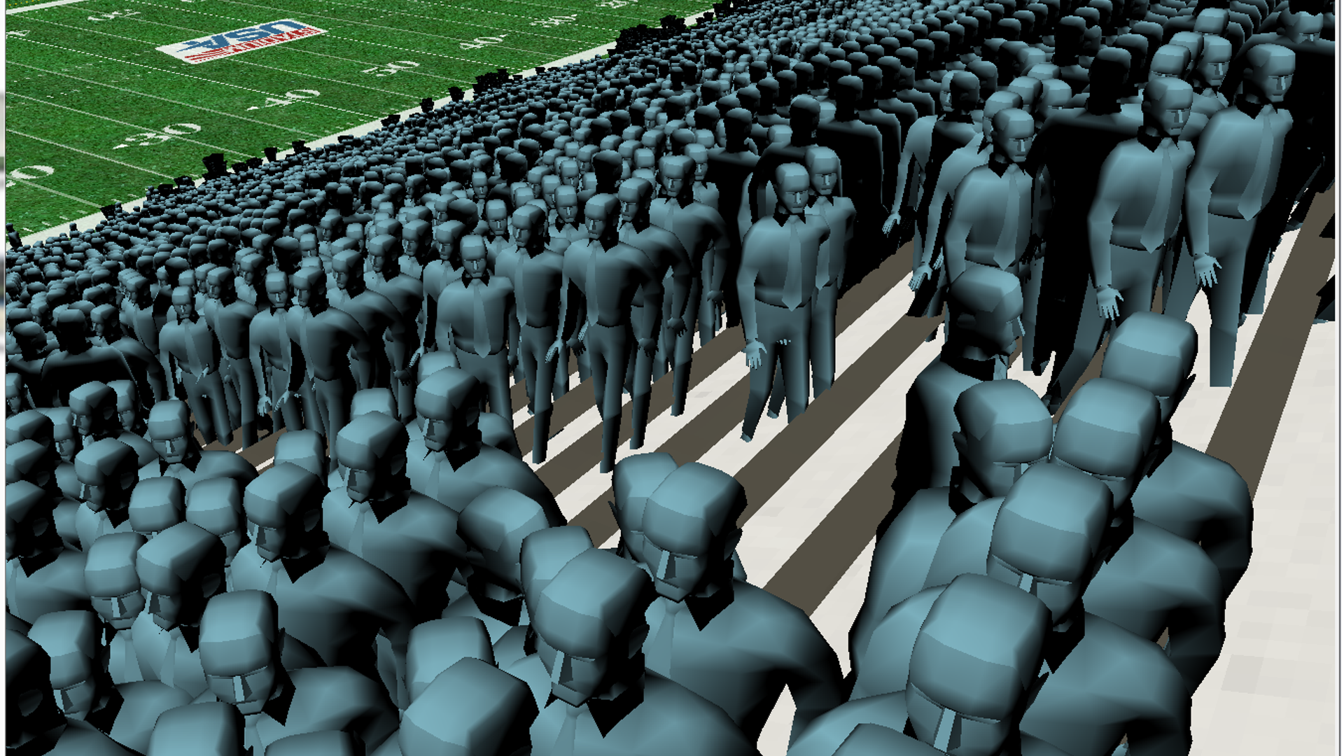 Sport Evac: closeup of modeled people