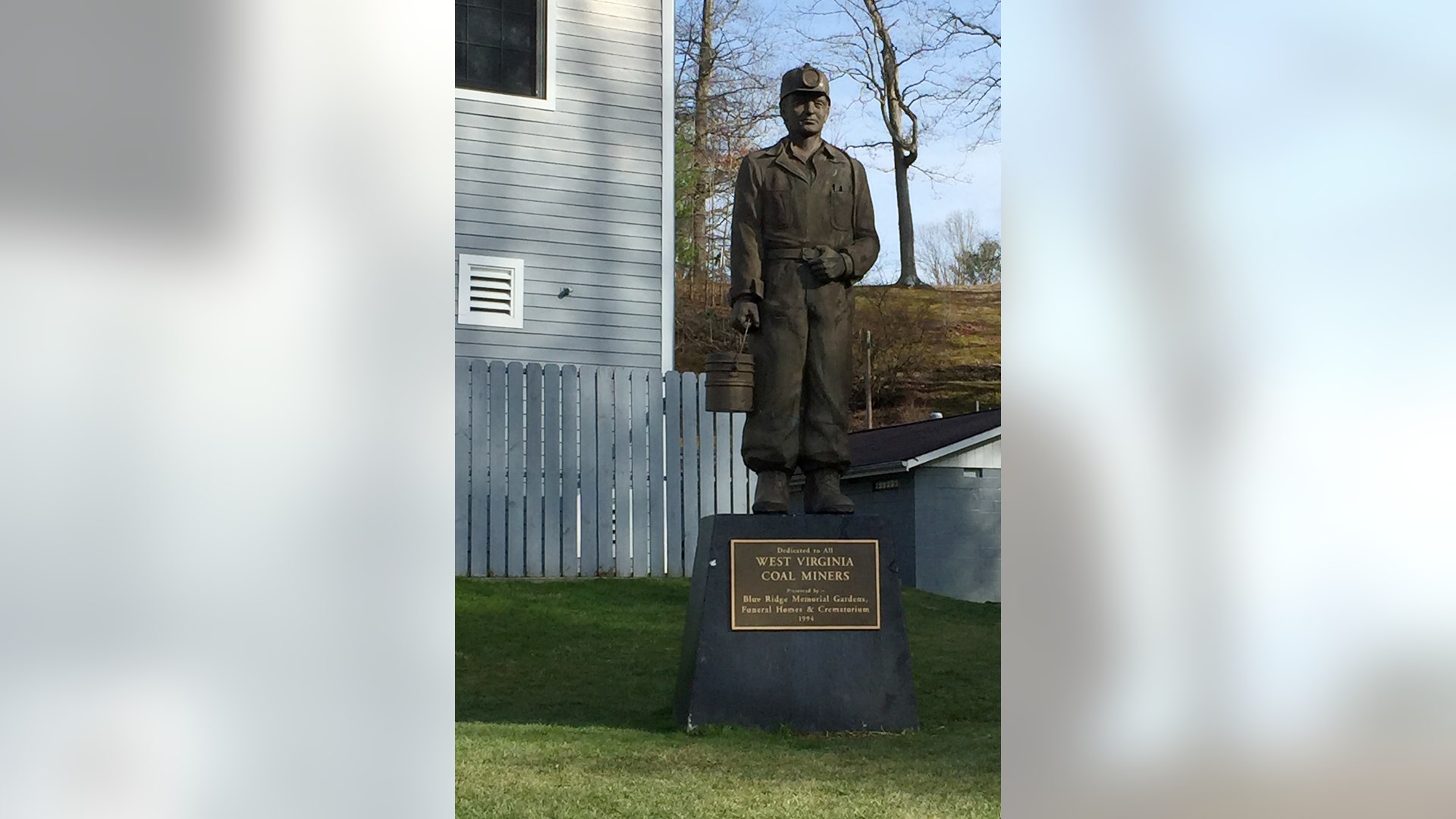 A 1994 statue dedicated to West Virginia coal miners outside the Beckley Exhibition Coal Mine in Beckley, West Virginia
