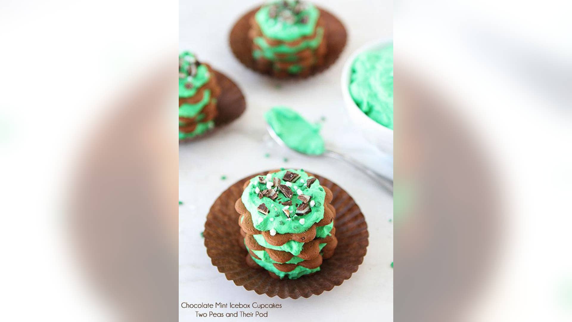 Chocolate Mint Icebox Cupcakes