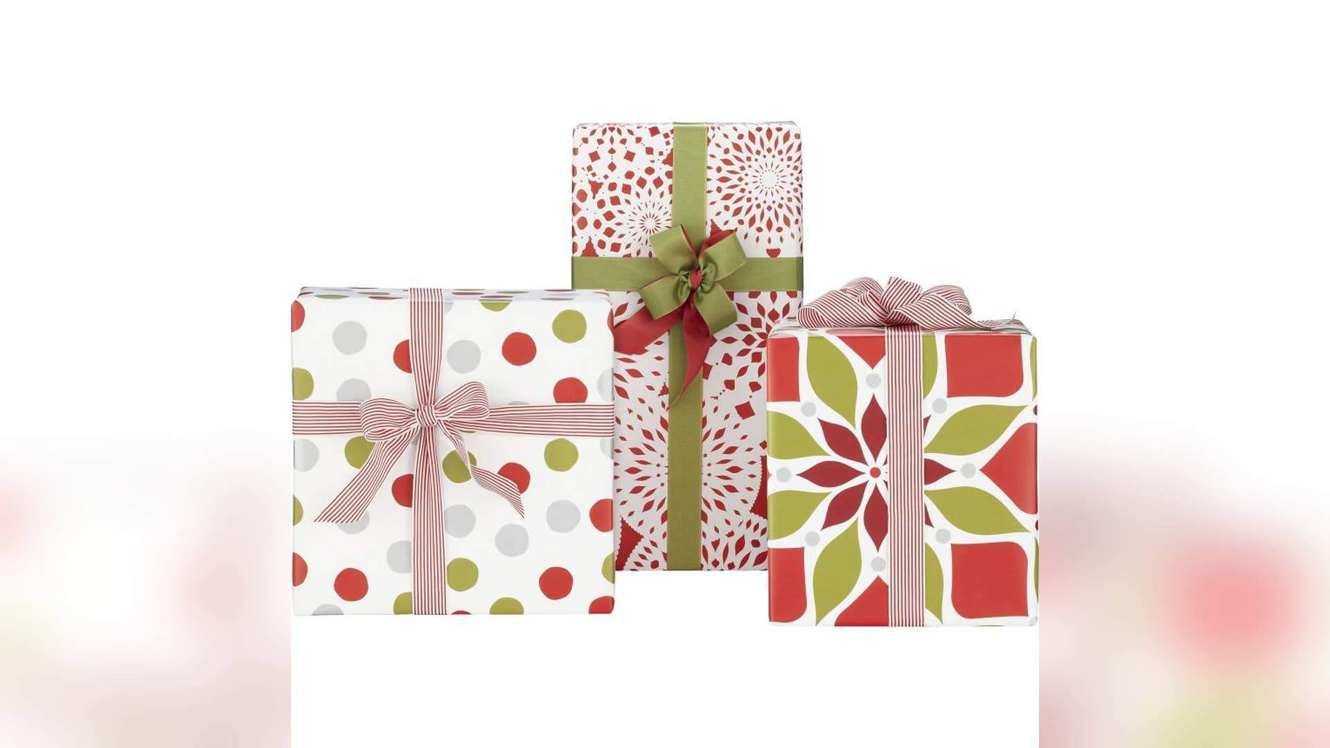 Red and White Nordic Snowflake Gift Wrap