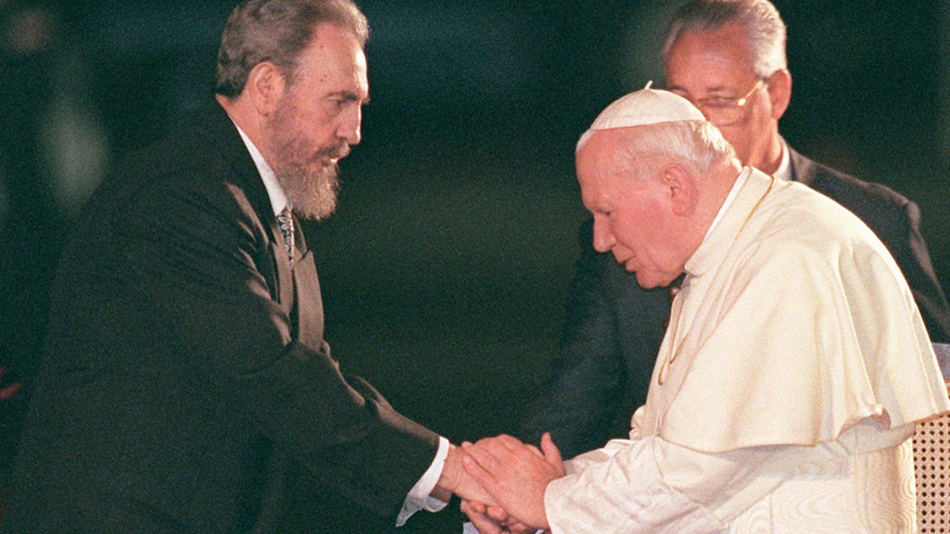 Former Cuban President Fidel Castro with former Pope John Paul II