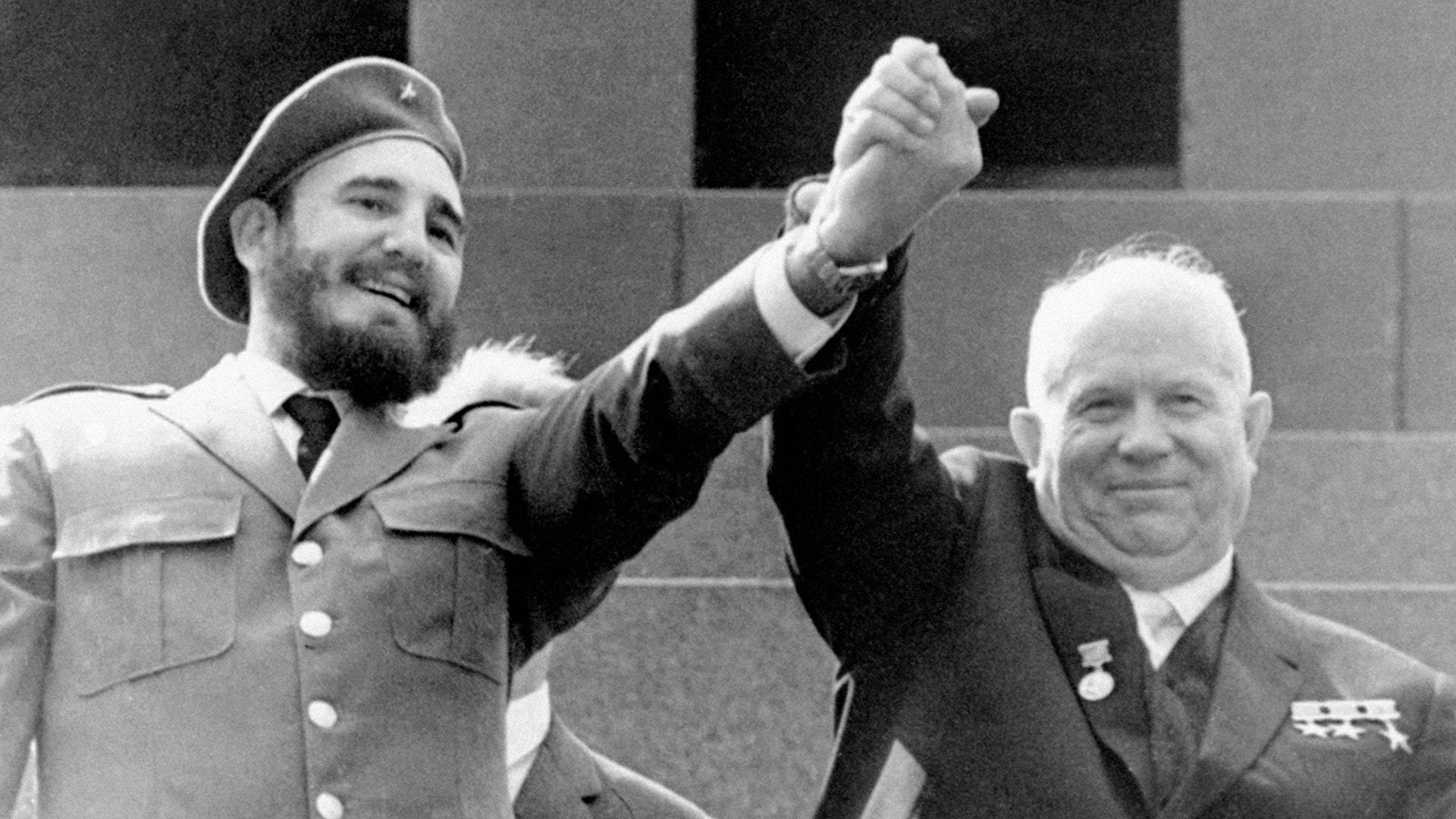 Former Cuban leader Fidel Castro and Soviet Premier Nikita Khrushchev 