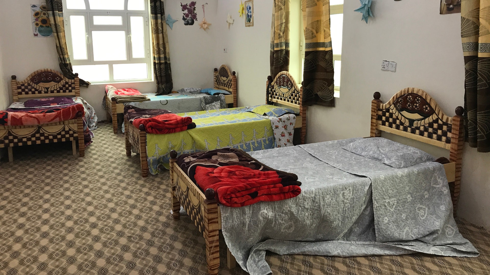 Former child soldiers-turned-students sleep in dorms at the KS Relief Center in Yemen.