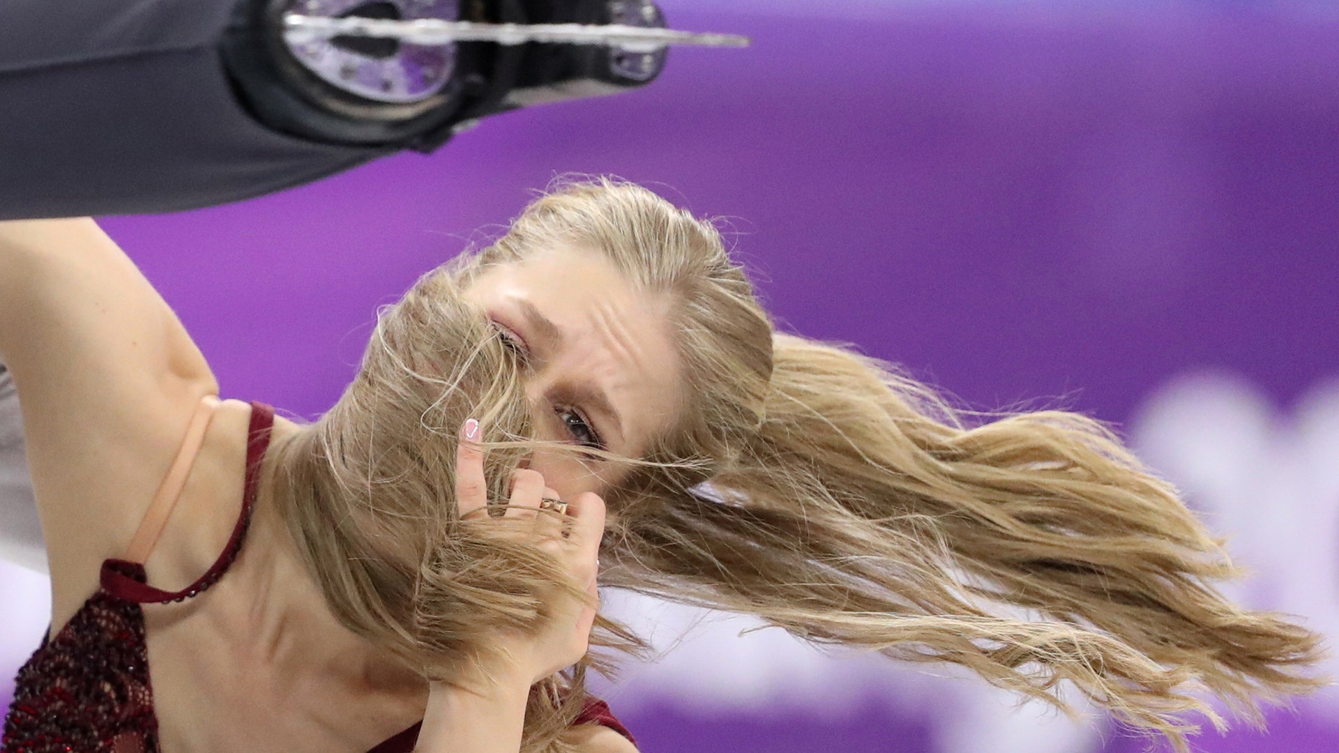 Kaitlyn Weaver and Andrew Poje of Canada perform in the ice dance free dance competition final 2018 Winter Olympics