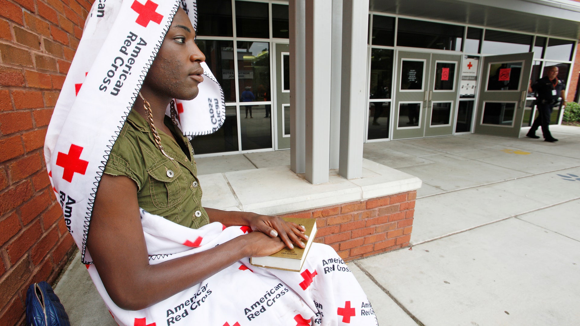 Woman takes refuge at shelter