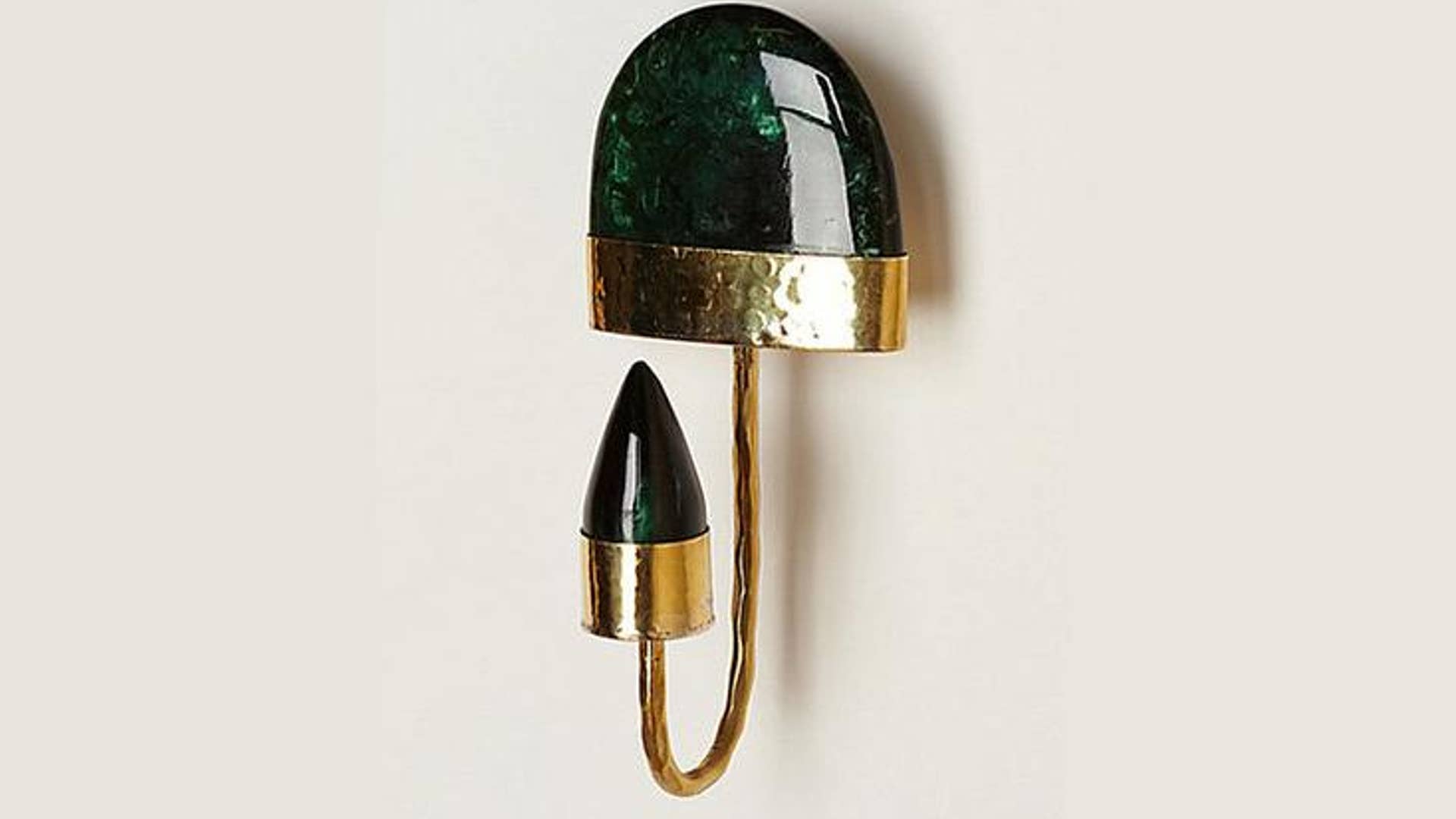 Marbled Brass Wall Hook