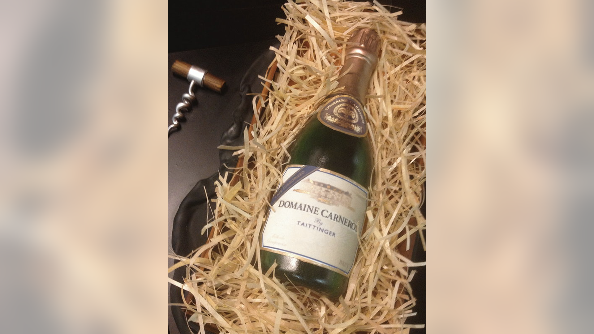 Champagne bottle cake