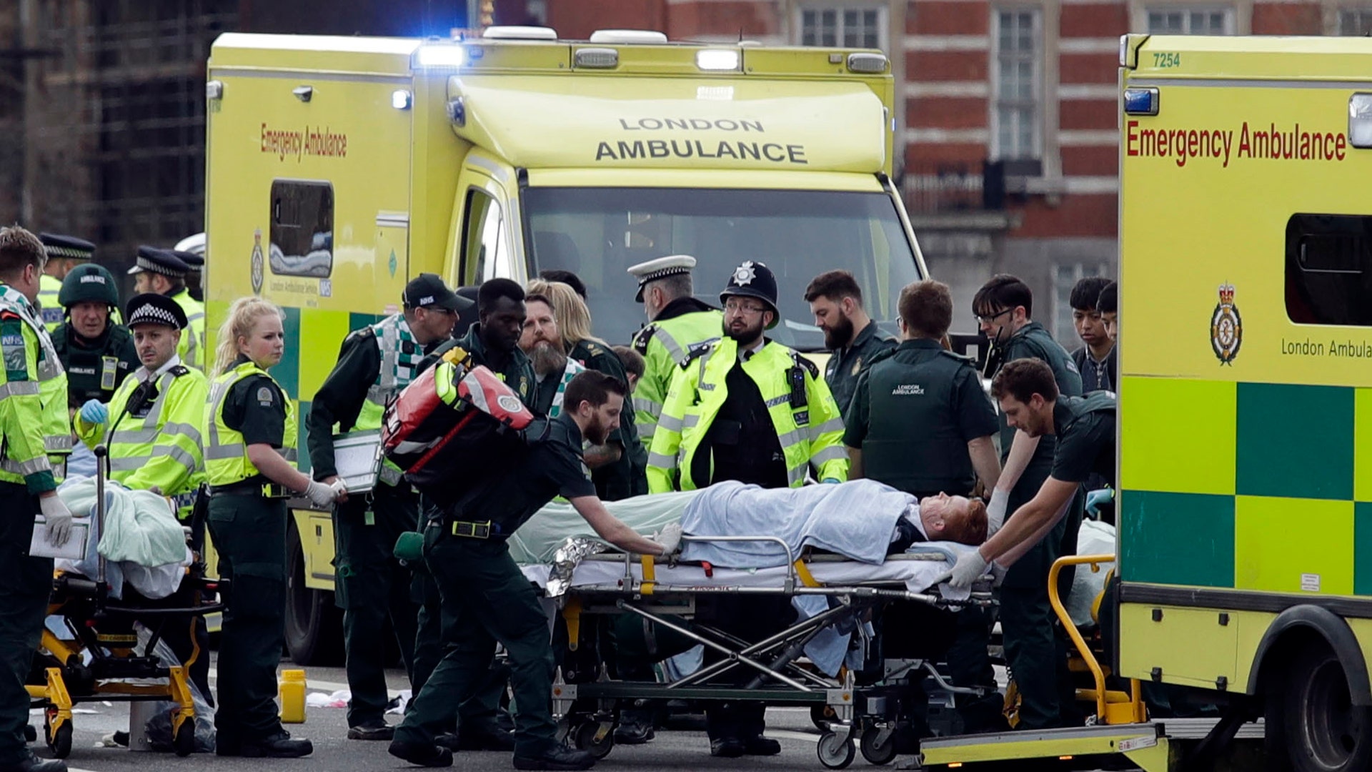 London police say they are treating a gun and knife incident at Britain's Parliament 