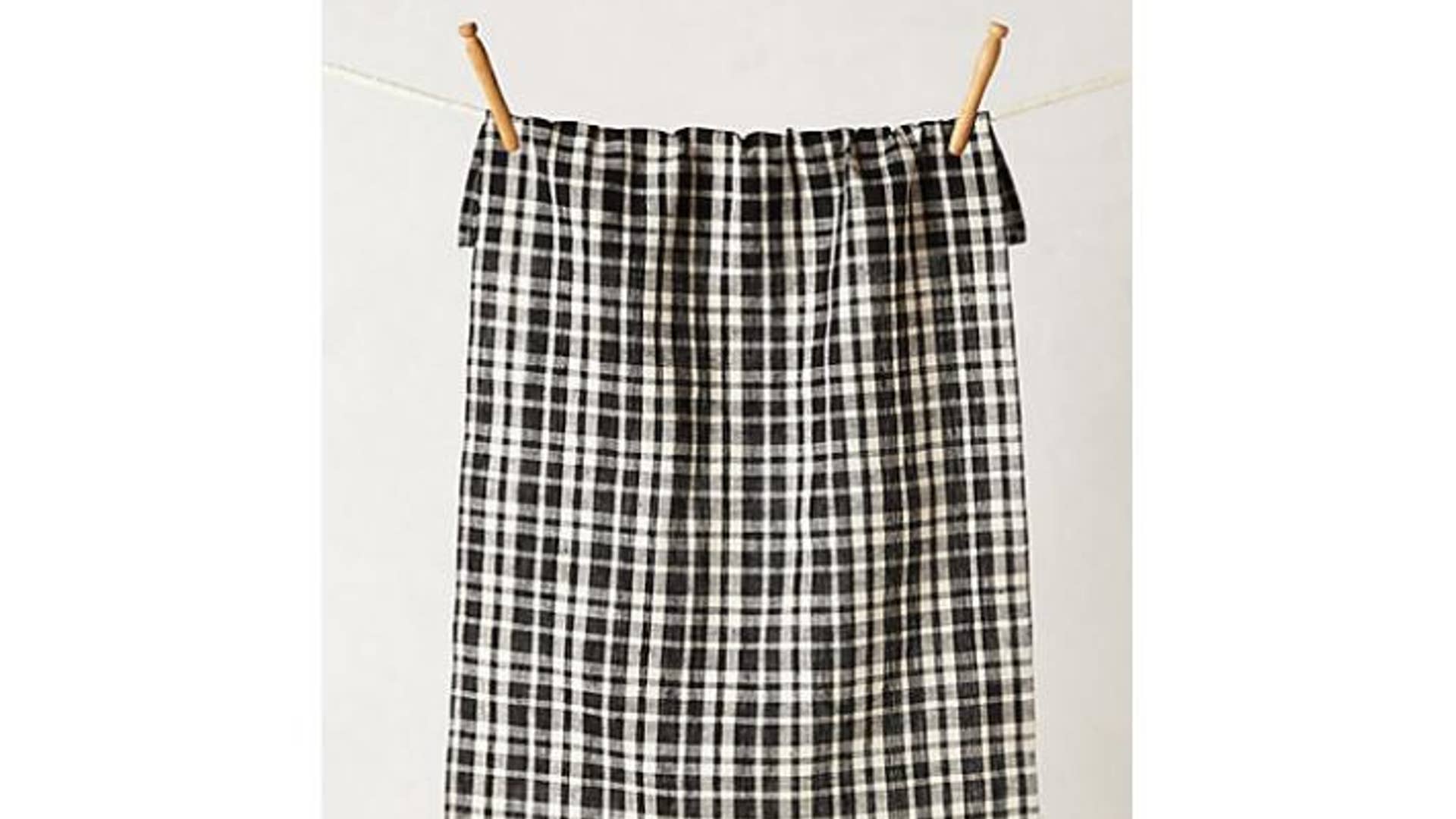 Black & Beige Check Dishtowel