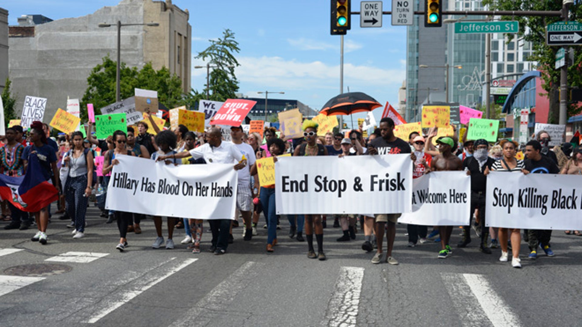 Protesters near Temple University
