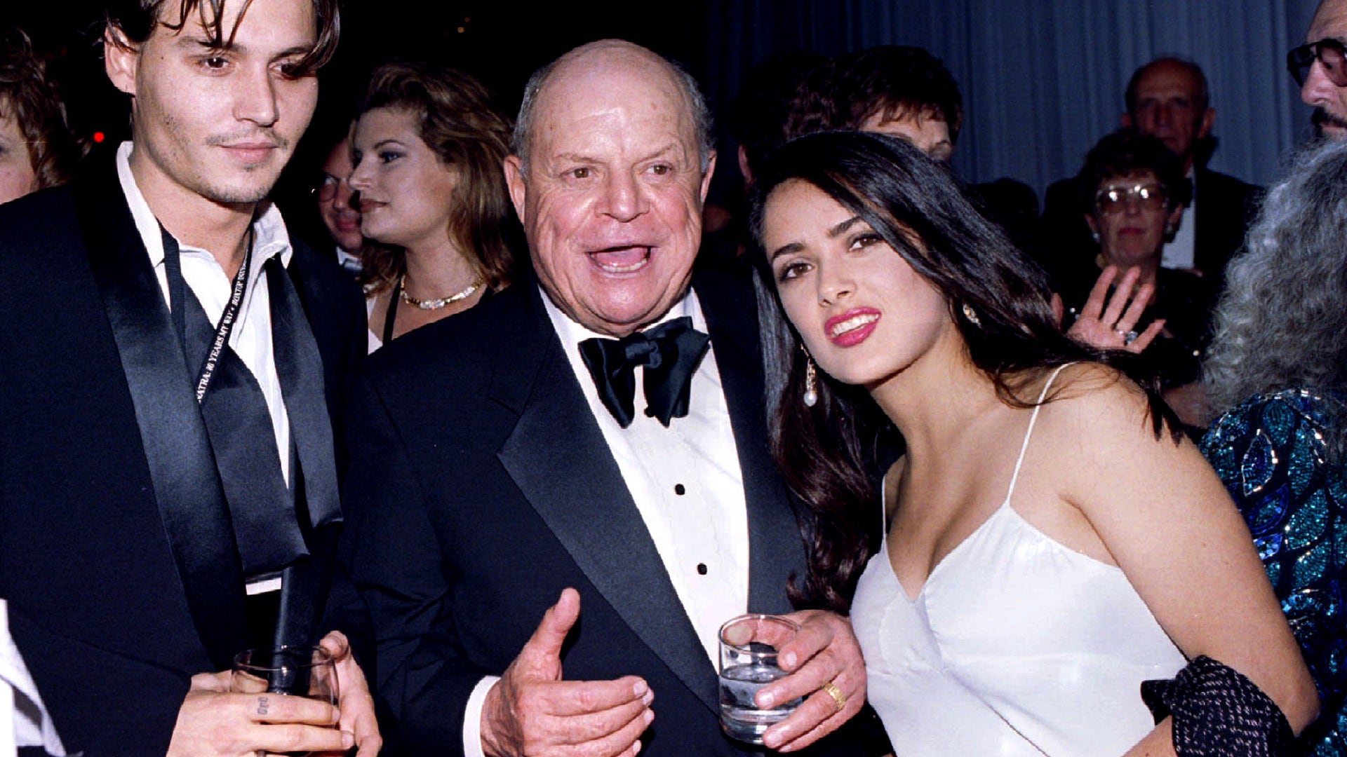 Actor Johnny Depp, comedian Don Rickles and actress Salma Hayek at the Shrine Auditorium 