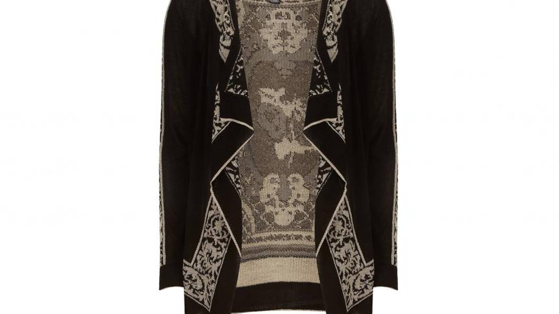 Black Baroque Print Cardigan