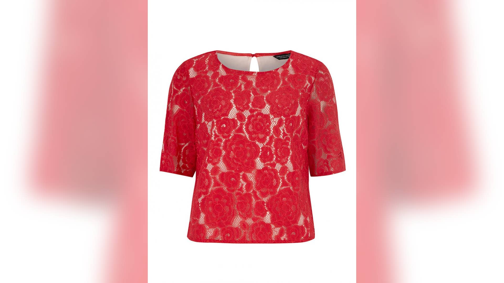 Red Rose Lace Short Sleeve Tee