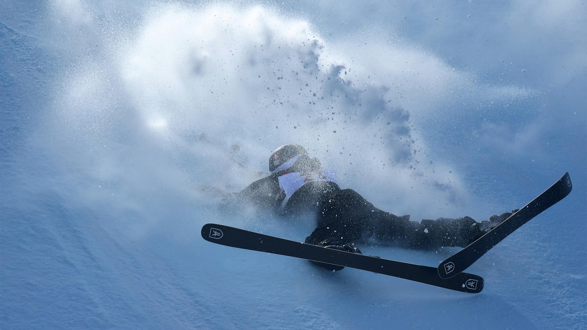 Mathilde Gremaud of Switzerland crashes during the Ski Slopestyle Finals