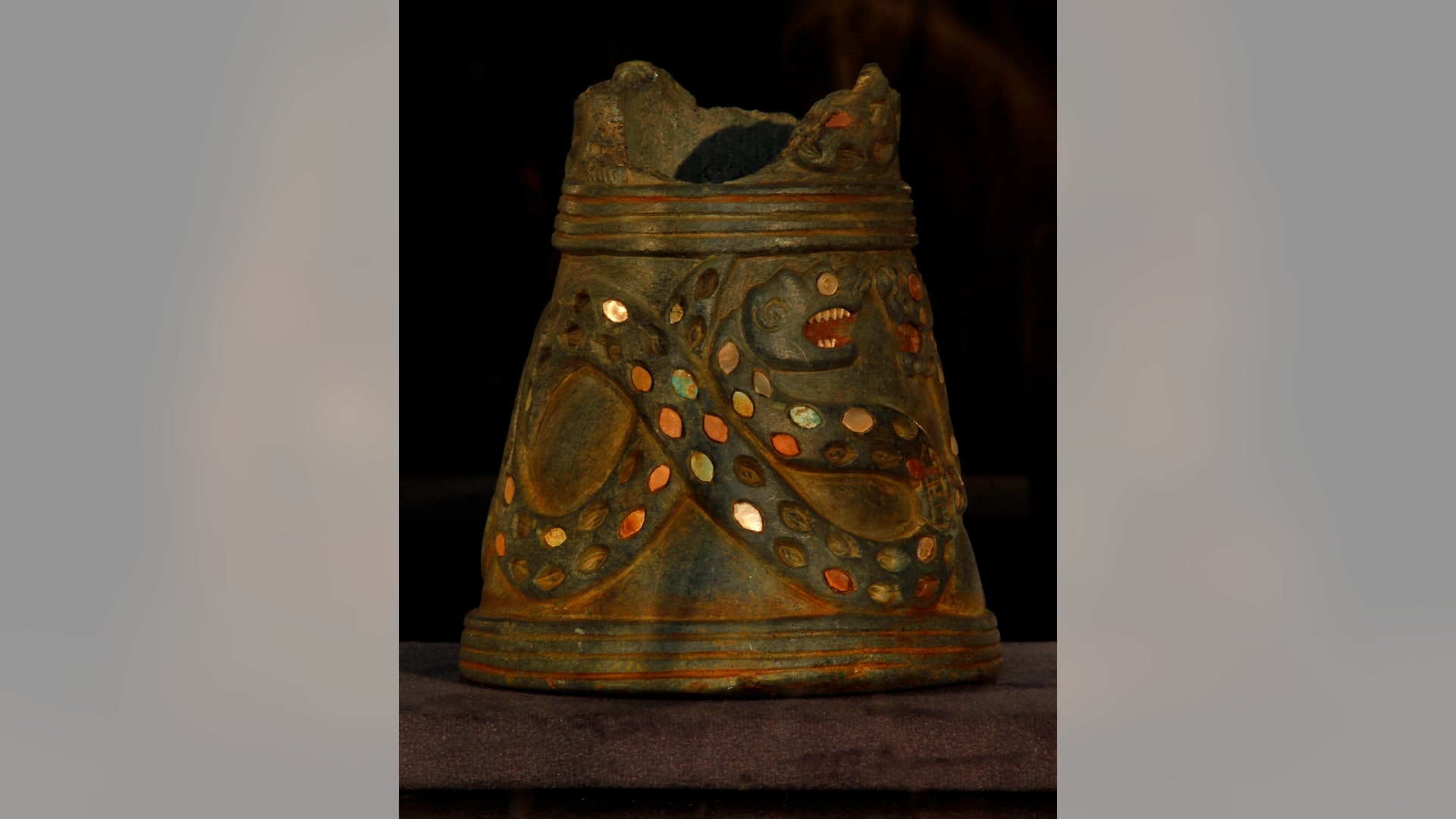 A carved stone vessel found in the Ur area from the early 3rd millennium B.C.
