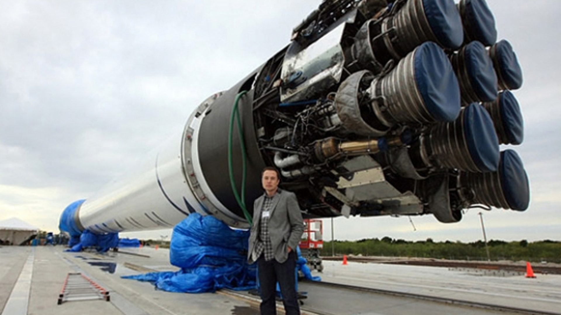 Elon Musk with Falcon Heavy