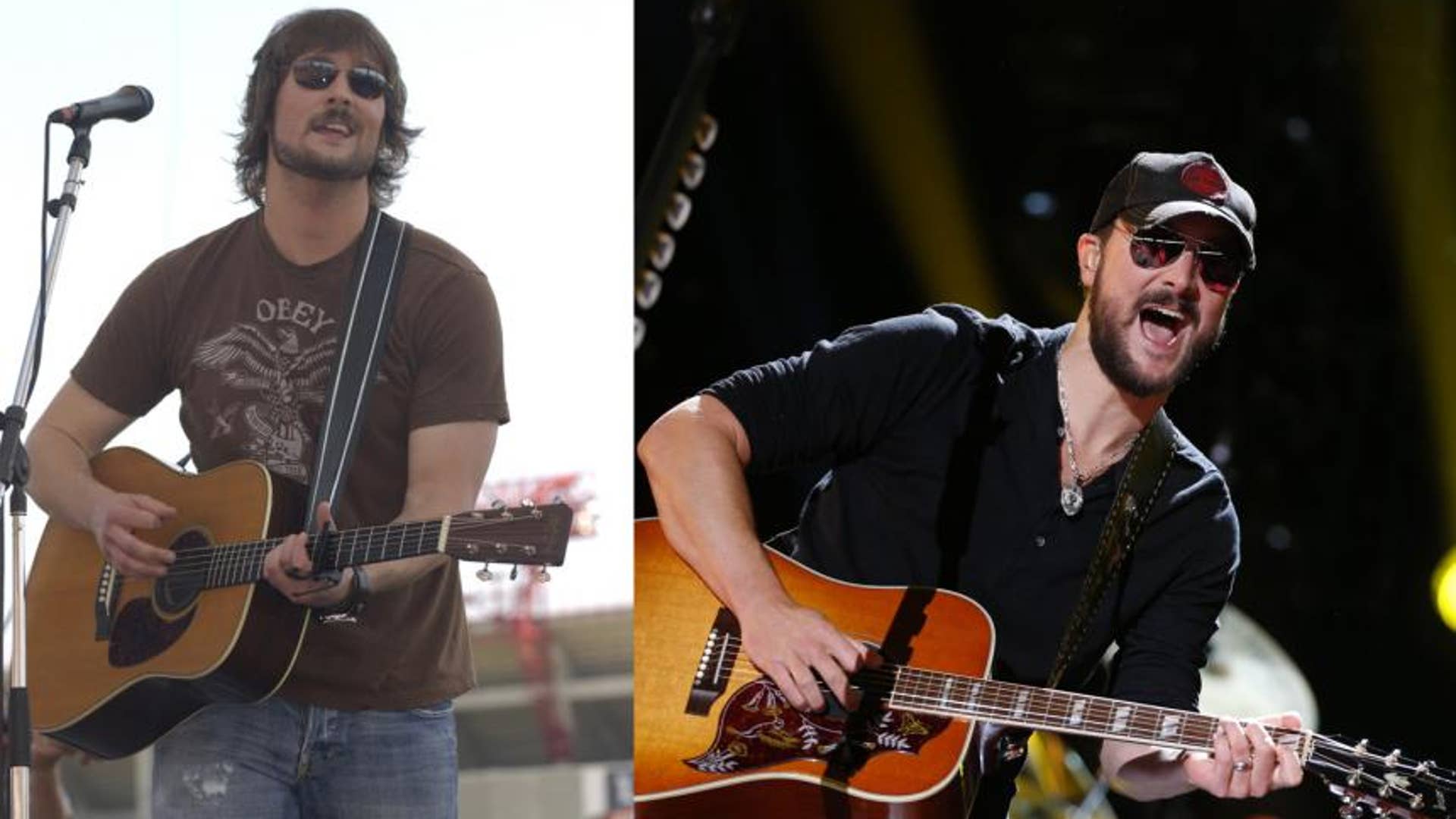 Eric Church in 2006 and 2013