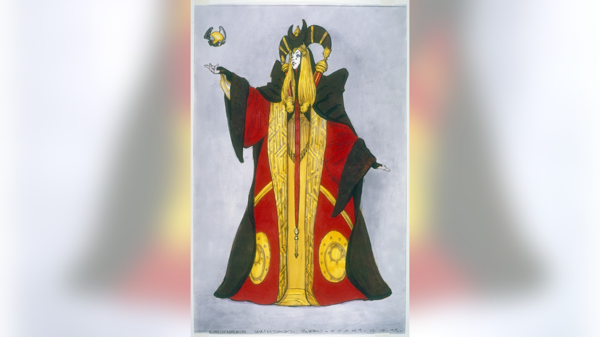 Concept Art Queen Amidala Senate Gown Star Wars: The Phantom Menace