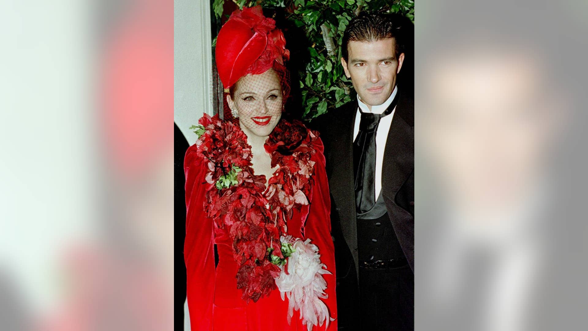 Posing with co-star Antonio Banderas at 