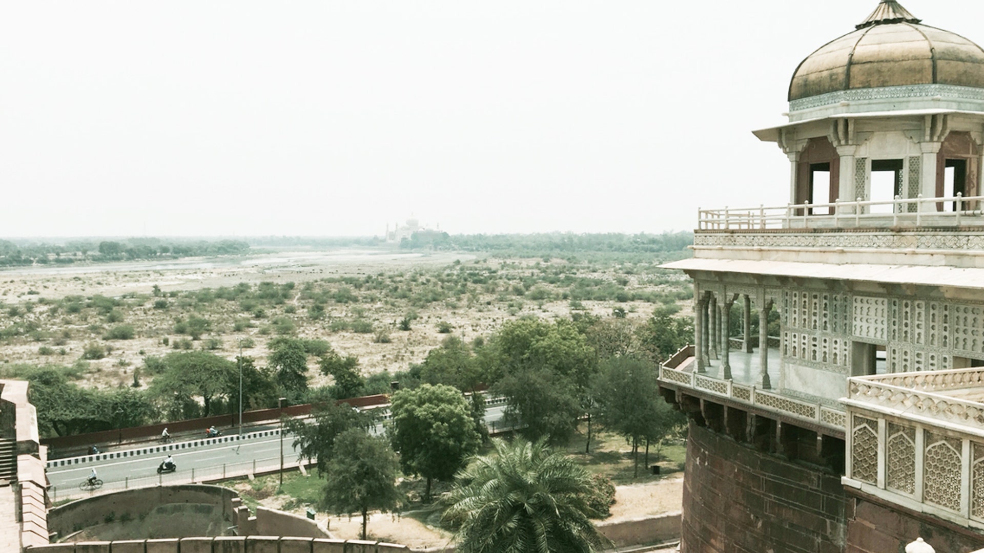 View of the Taj Mahal from Agra