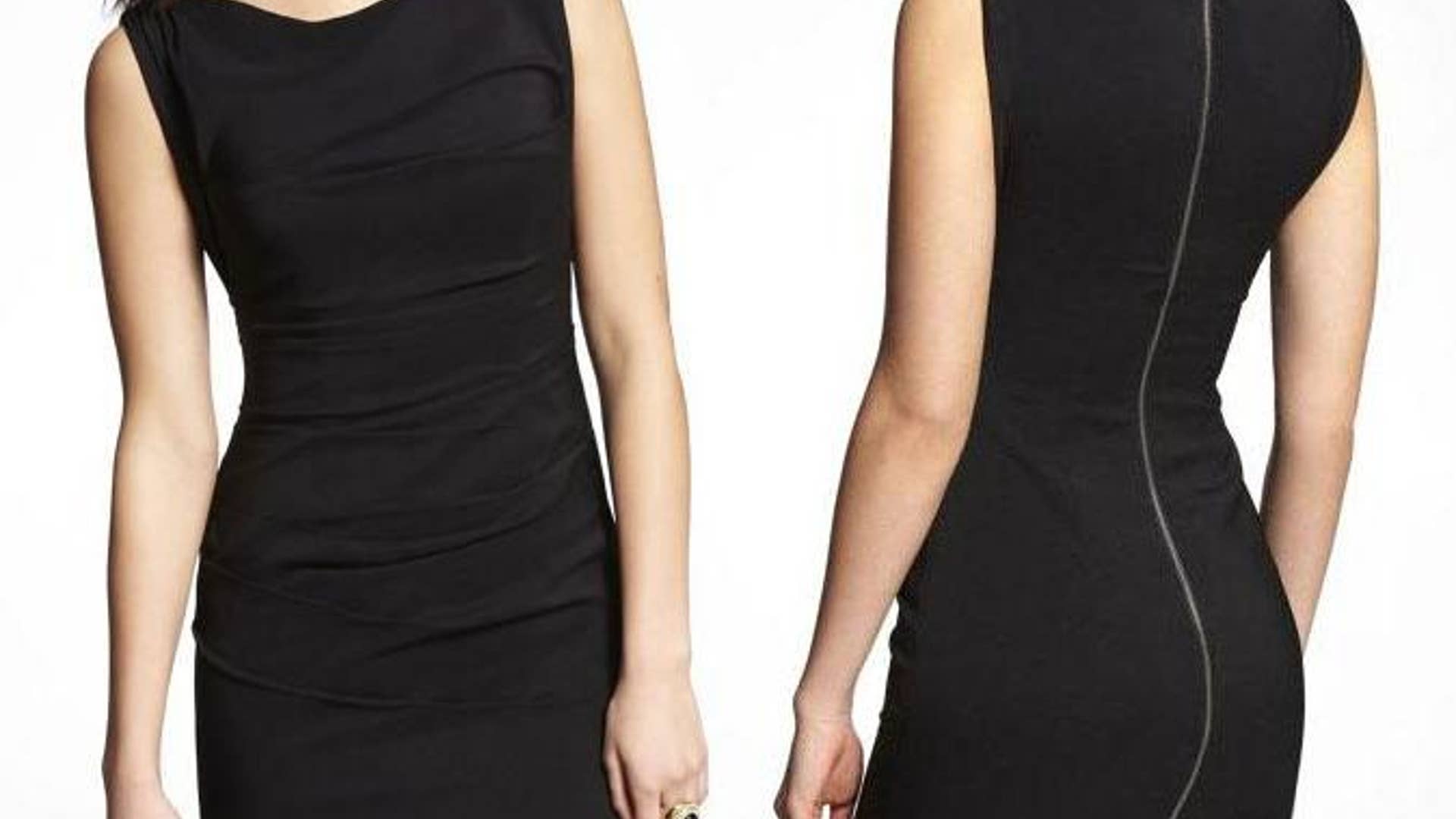 DRAPED BOATNECK DRESS