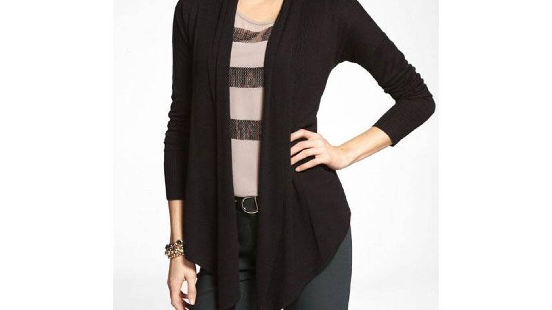 Express Pointed Hem Open Cover-up Sweater