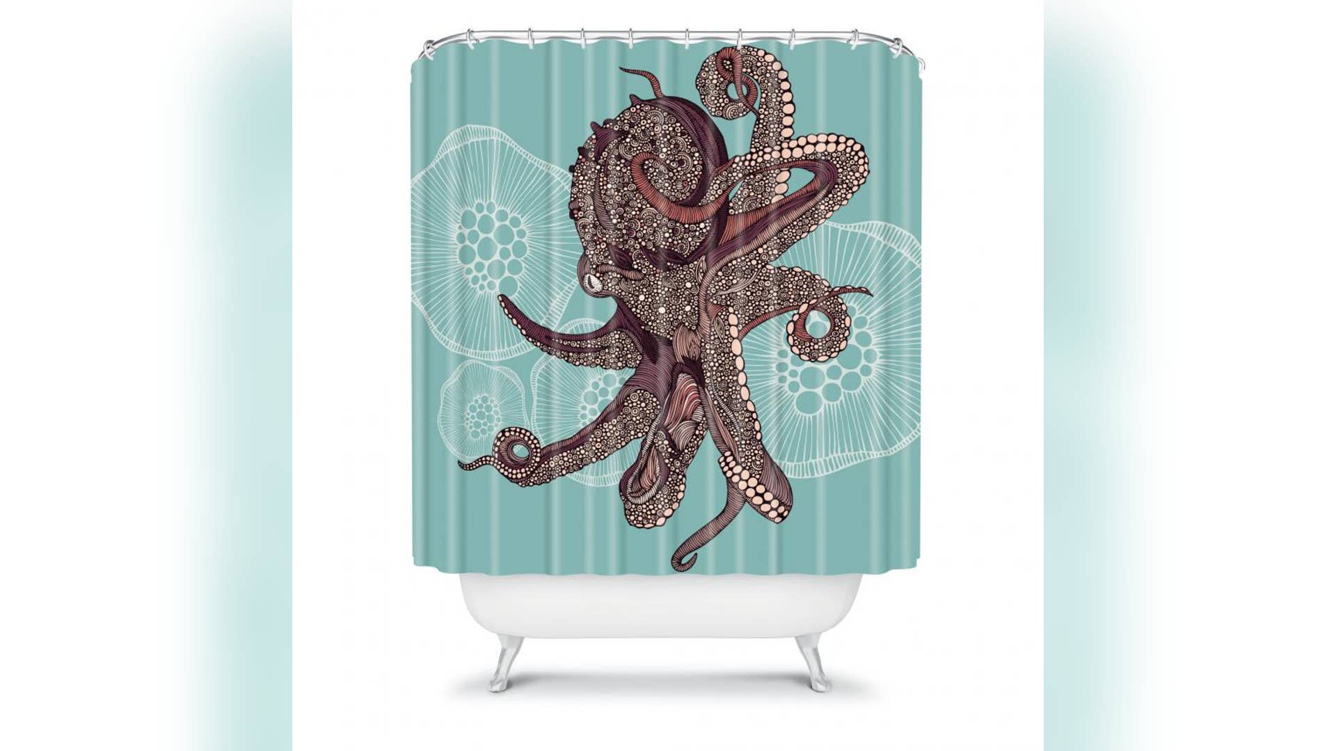 Valentina Ramos Polyester Octopus Bloom Shower Curtain by DENY Designs