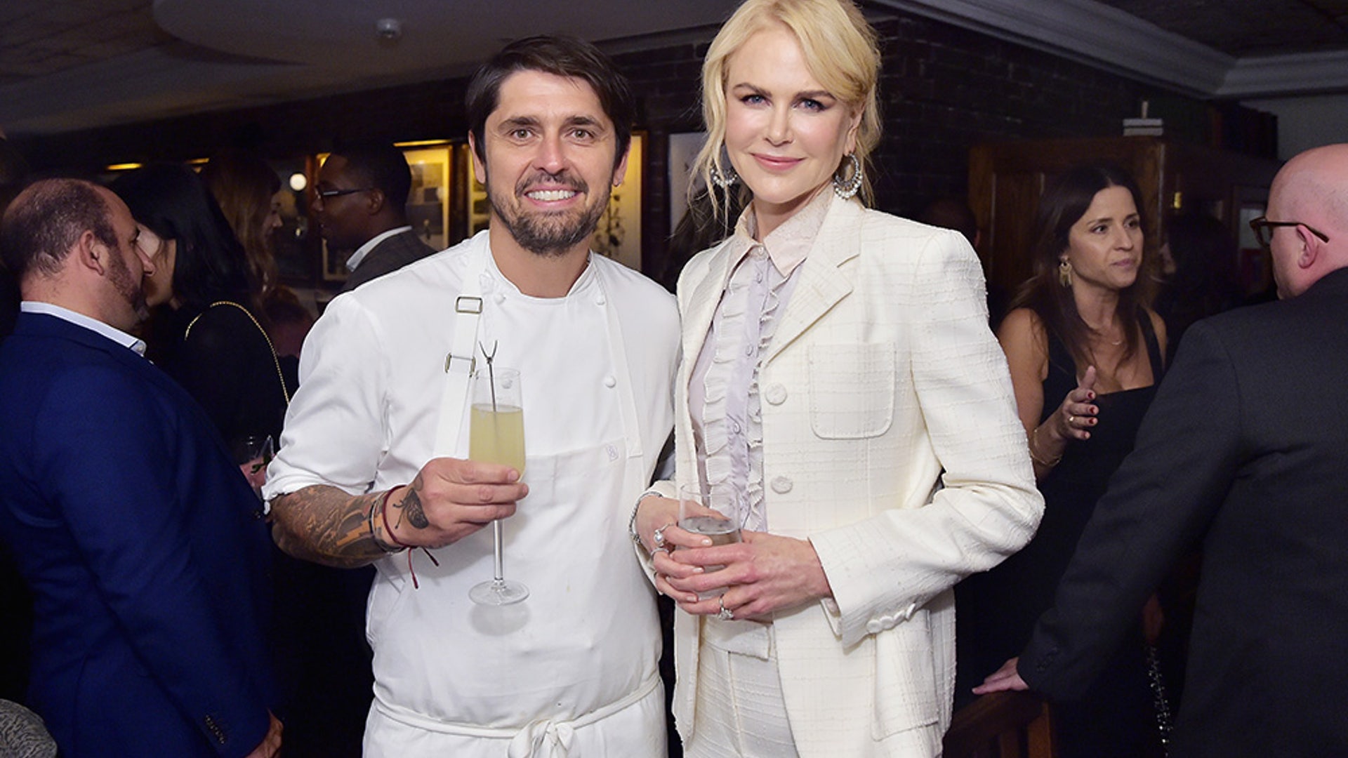 TORONTO, ON - SEPTEMBER 10: Chef Ludo Lefebvre (L) and Nicole Kidman at the "DESTROYER" cast dinner hosted by GREY GOOSE Vodka and Soho House at Soho House Toronto on September 10, 2018 in Toronto, Canada. (Photo by Stefanie Keenan/Getty Images for Grey Goose) *** Local Caption *** Ludo Lefebvre; Nicole Kidman