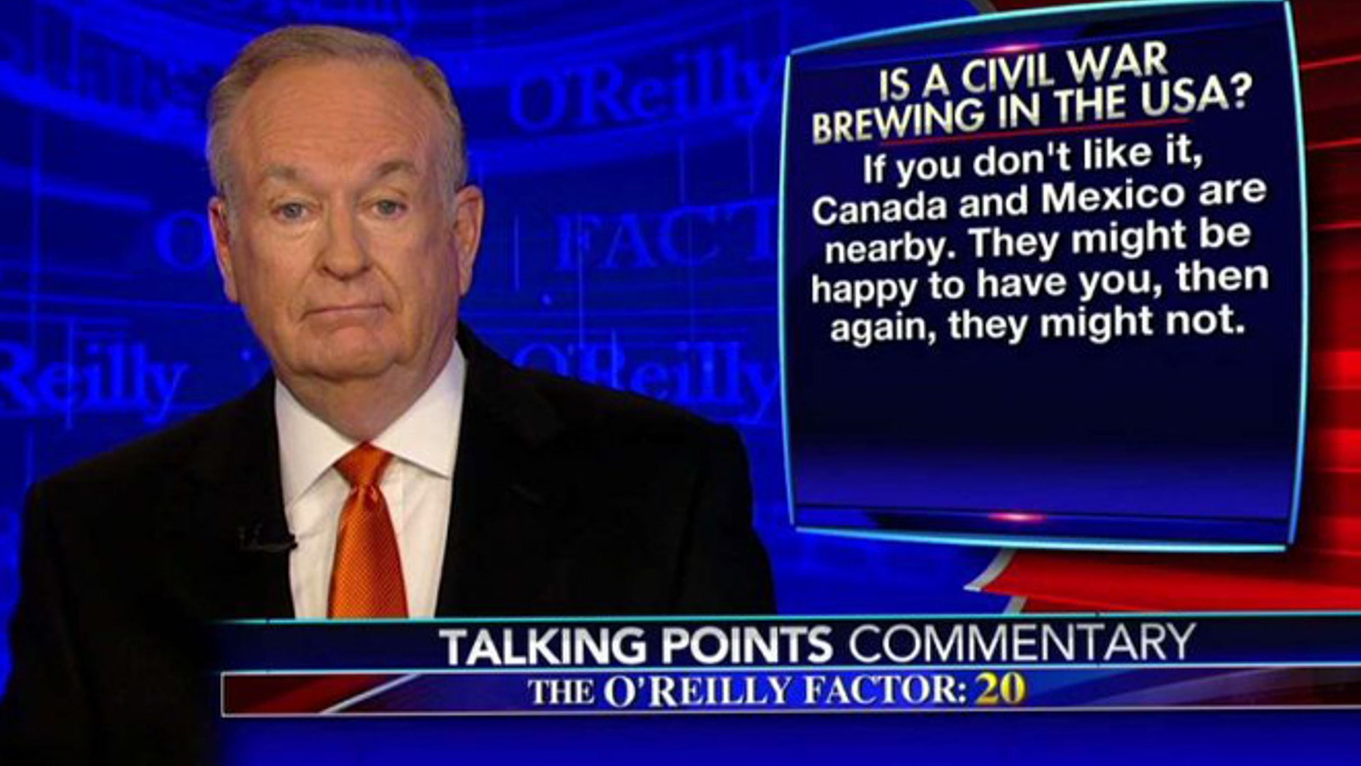 ‘The O’Reilly Factor’ host Bill O’Reilly delivers some strong words for Anti-Trump protesters