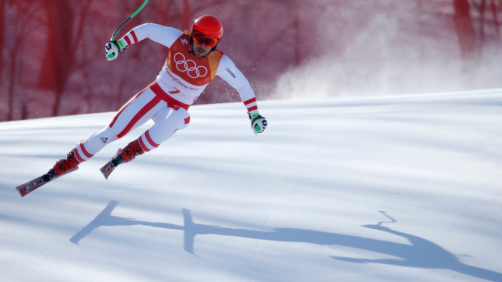 Marcel Hirscher of Austria wins the gold medal in the men's alpine combined ski race at the Pyeongchang 2018 Winter Olympics