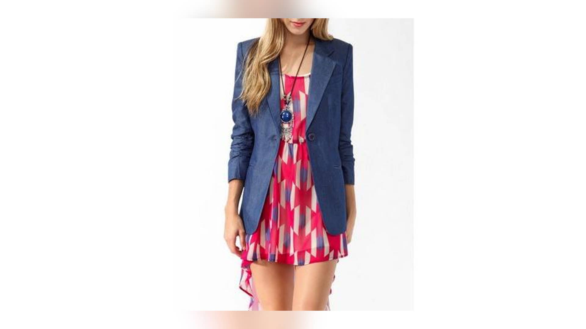 Longline Chambray Blazer, $34.80