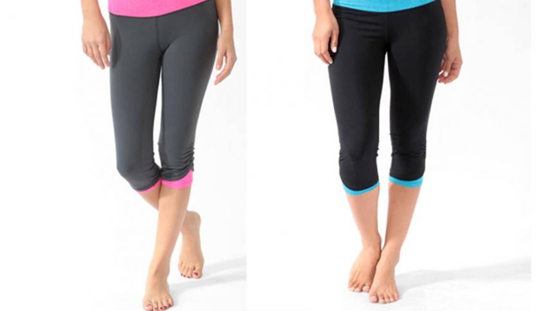 Contrast Ruched Athletic Capris
