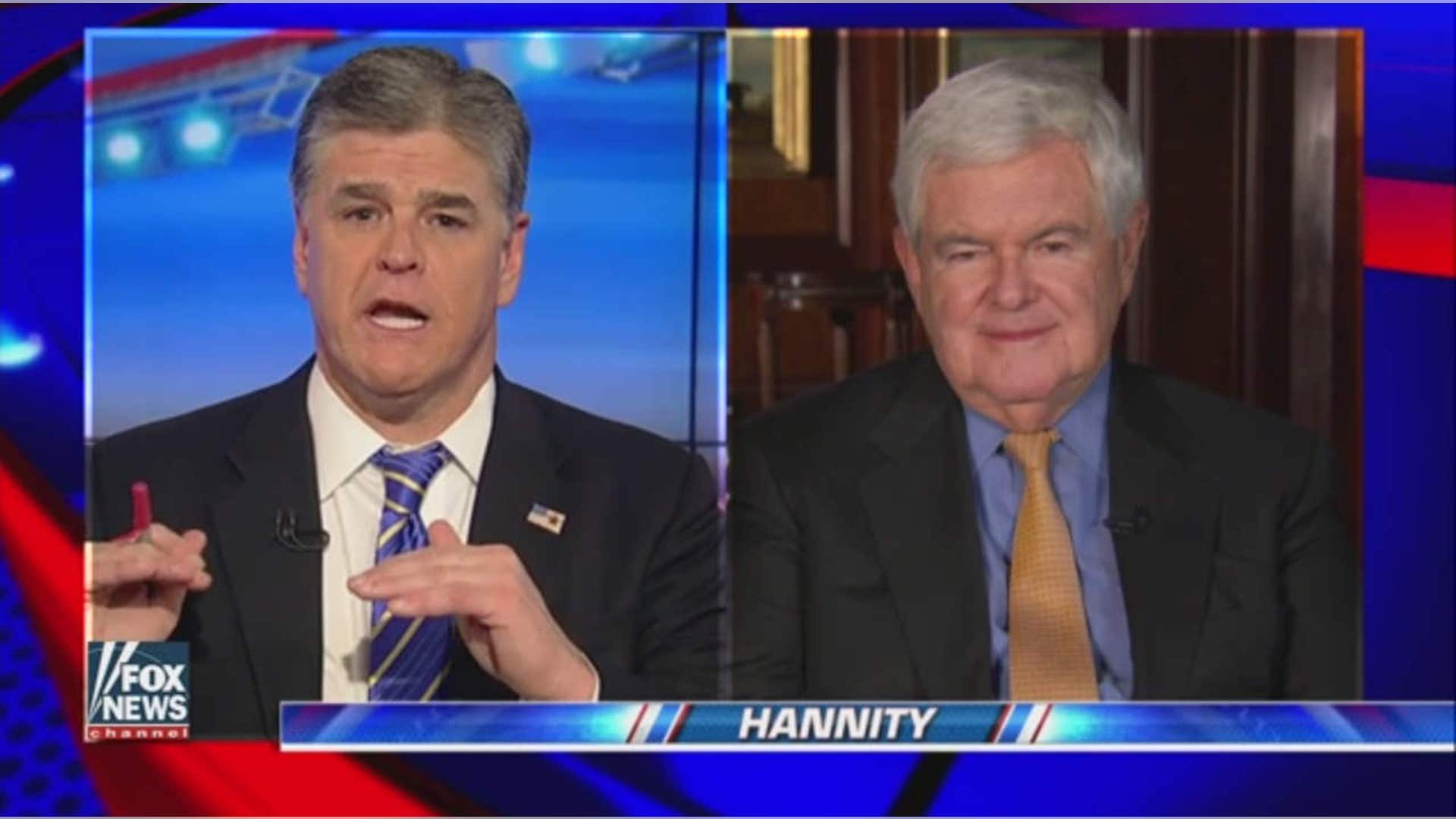 Ex-Speaker Gingrich tells 'Hannity' Never Trump' Republicans 'whiny, sniveling negative cowards'