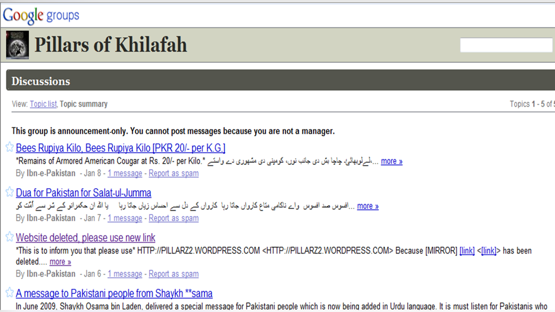 Terror Tech: google groups