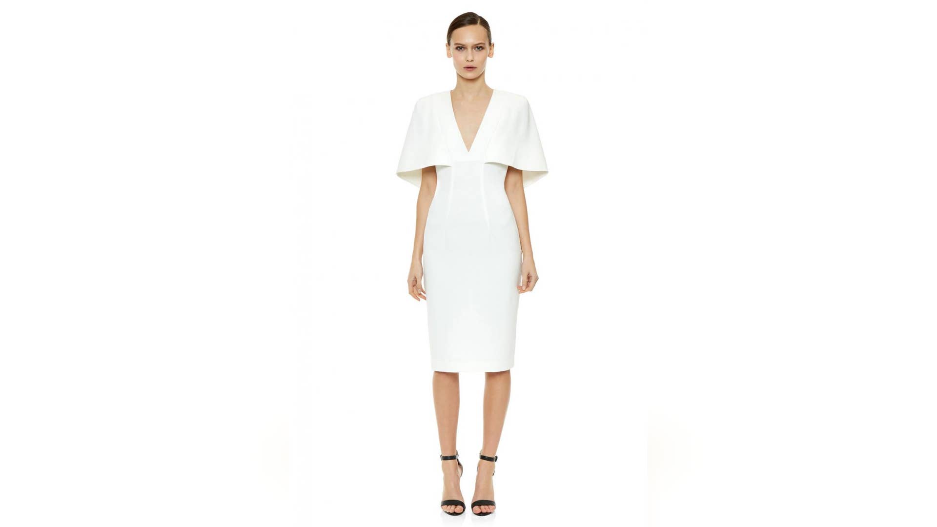 Greco Cape Knee-Length Dress