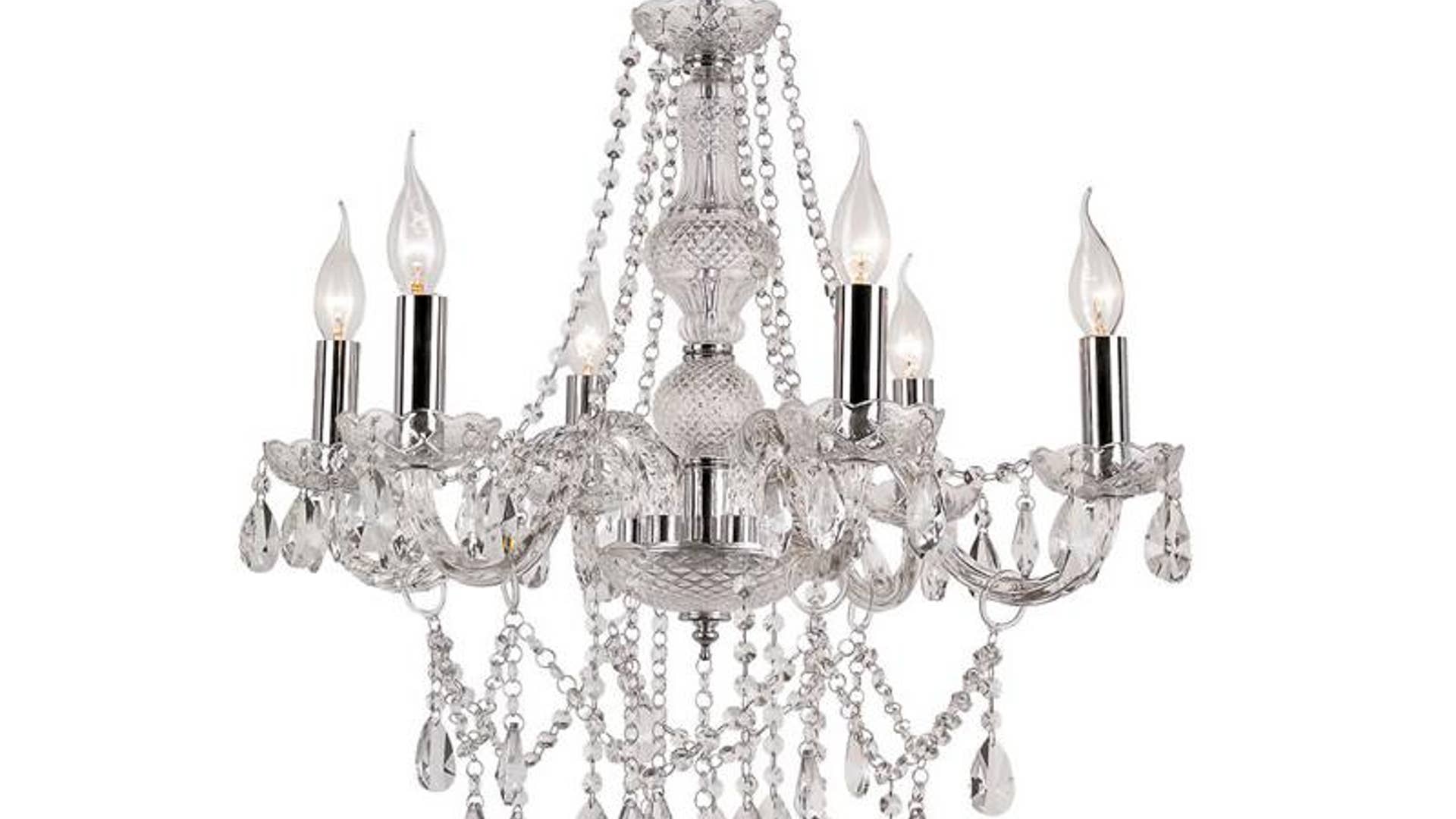 Trans Globe 6 Light Chandelier in Silver Finish
