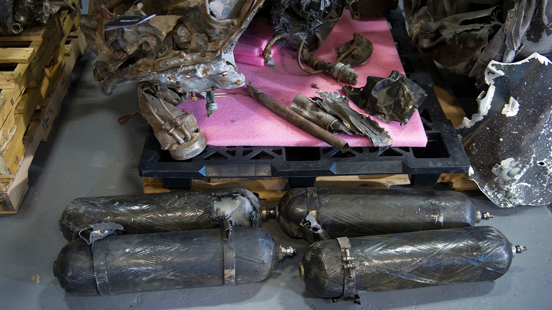 The remains of an Iranian rocket which was fired by Yemen into Saudi Arabia, according to U.S. Ambassador to the U.N. Nikki Haley