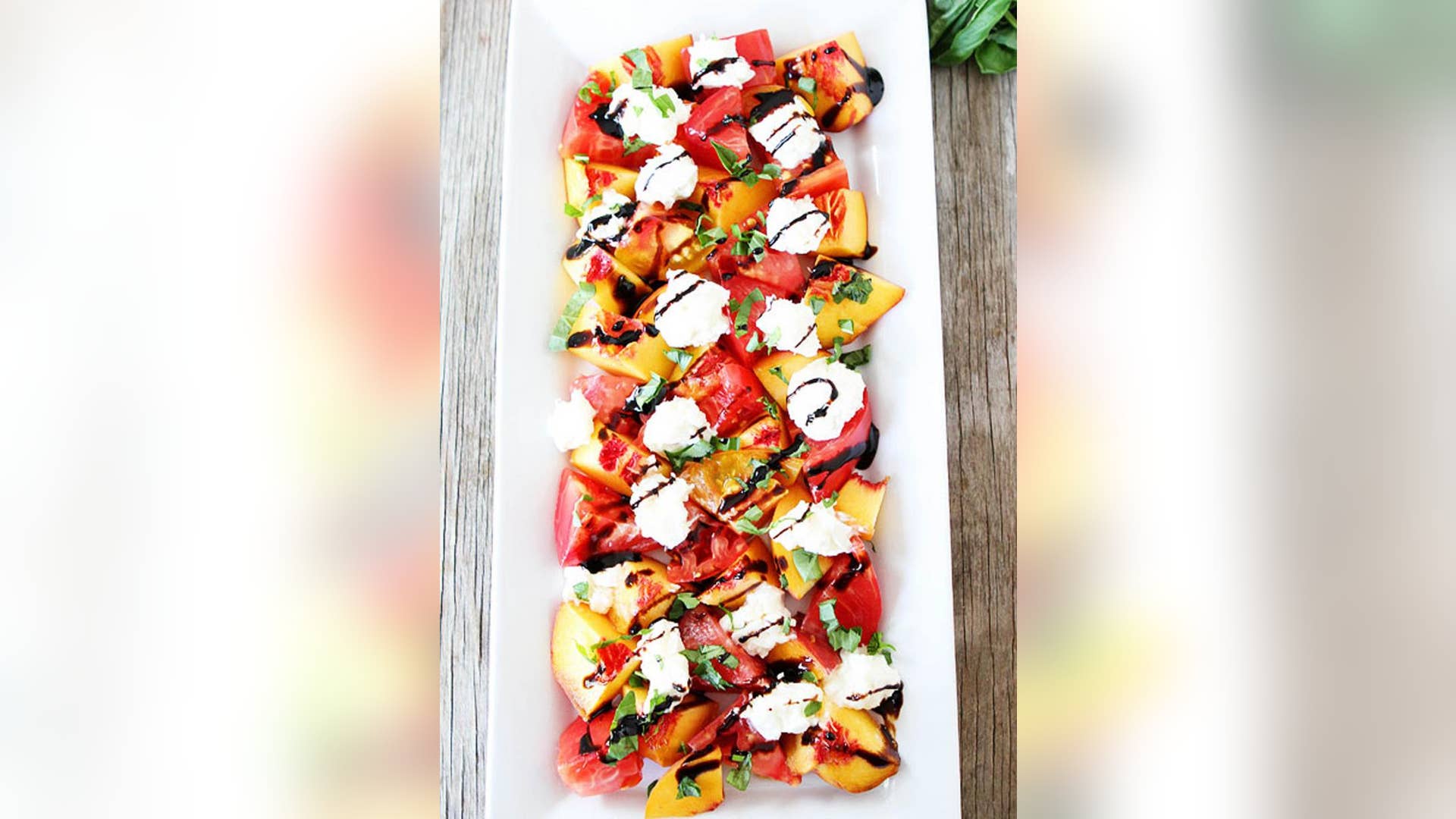 Tomato, Peach and Burrata Salad