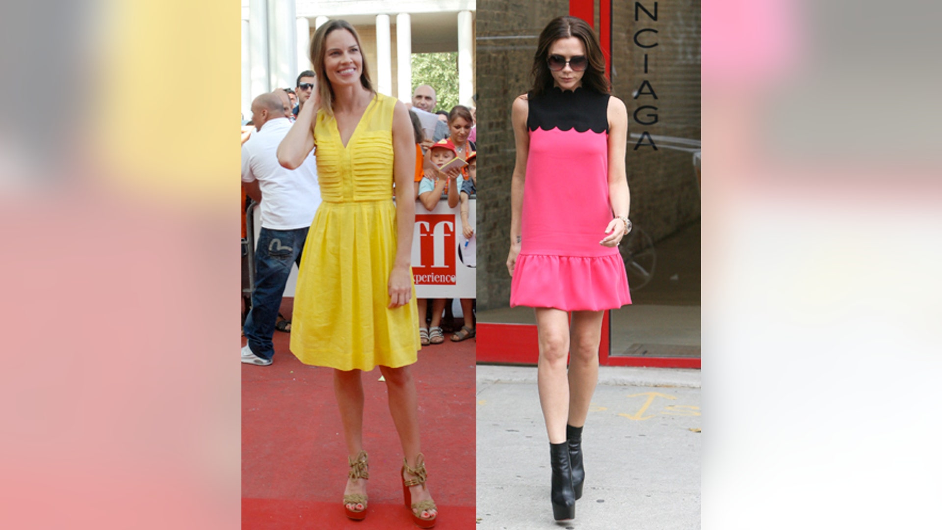 Hilary Swank and Victoria Beckham