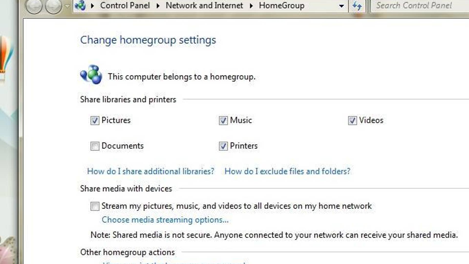 Homegroup Networking
