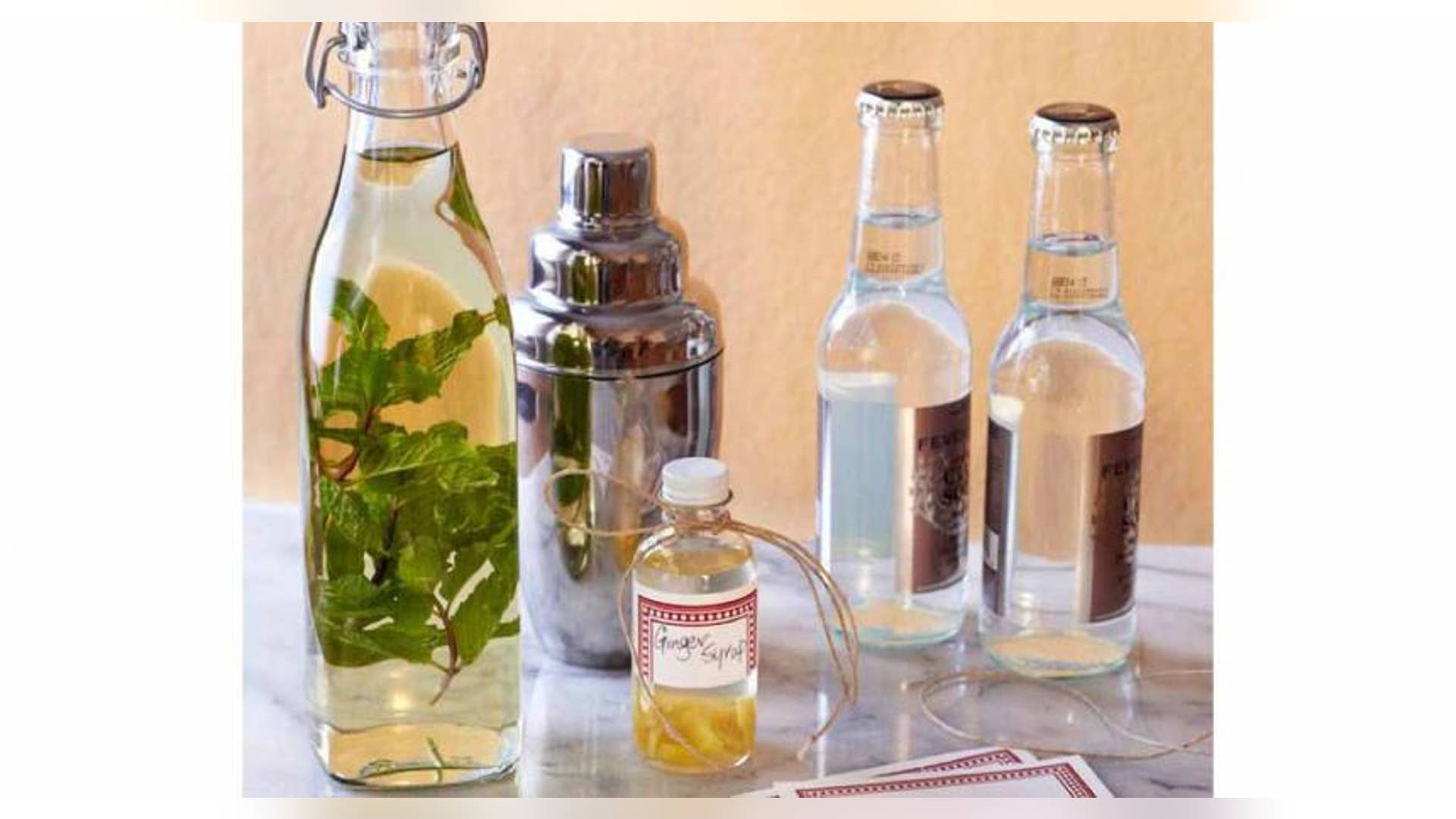 Mint-Flavored Vodka and Homemade Ginger Simple Syrup
