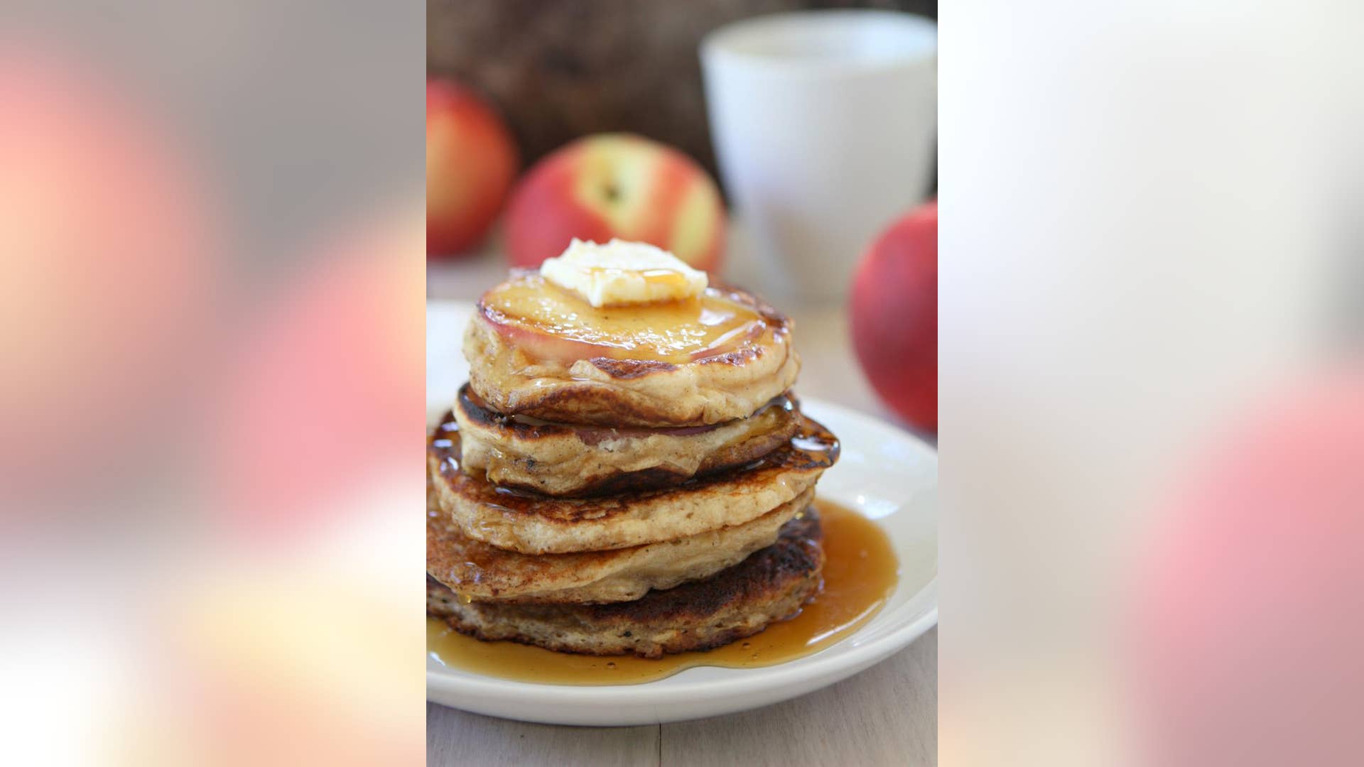 Greek Yogurt Peach Pancakes
