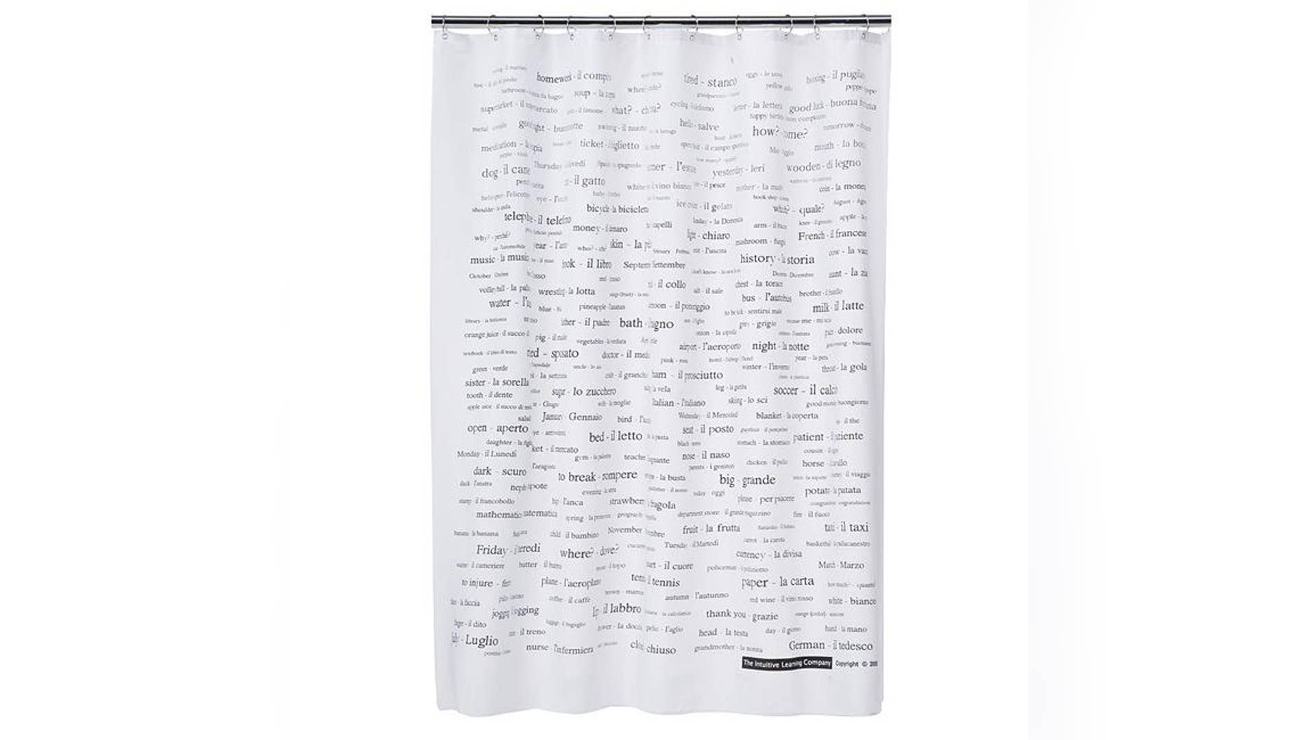 250 Italian Words Shower Curtain, $24.99