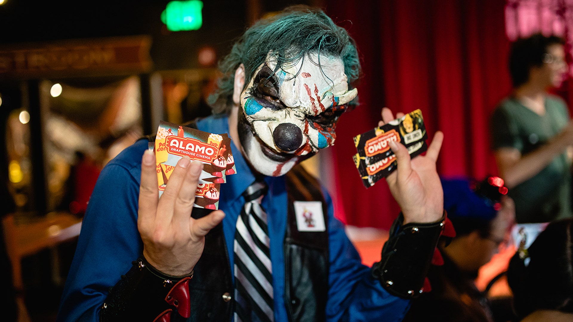 A fan holds his tickets to the "It" clowns-only screening at the Alamo Drafthouse in Austin, Texas.
<a href="http://www.hlkfotos.com/" target="_blank">Click here for more from this photographer.</a>
