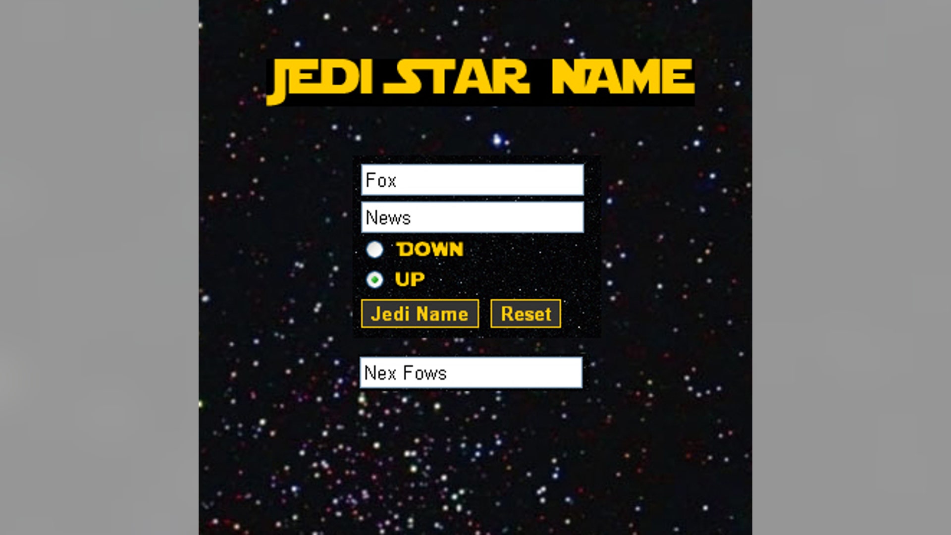 J Jedi Star Name