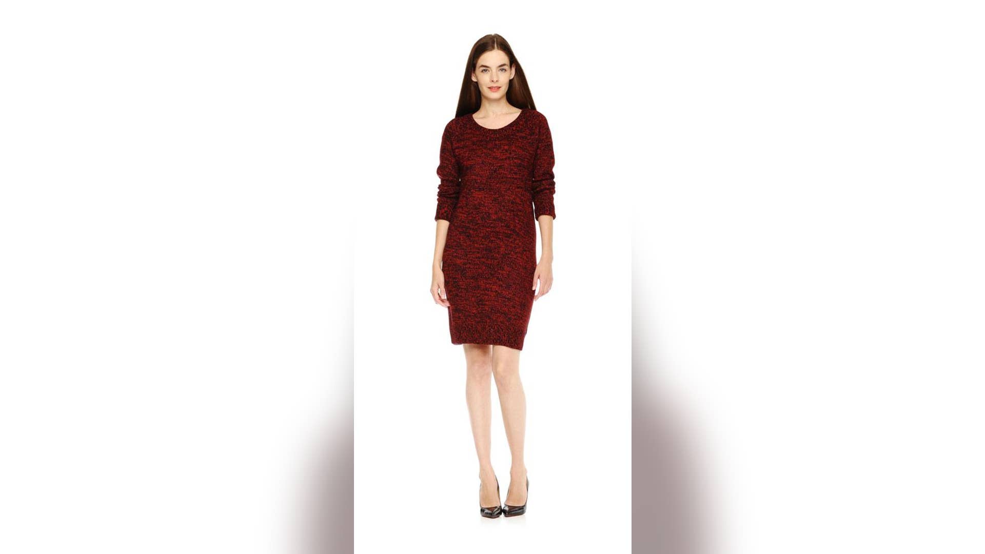 Melange knit sweater dress