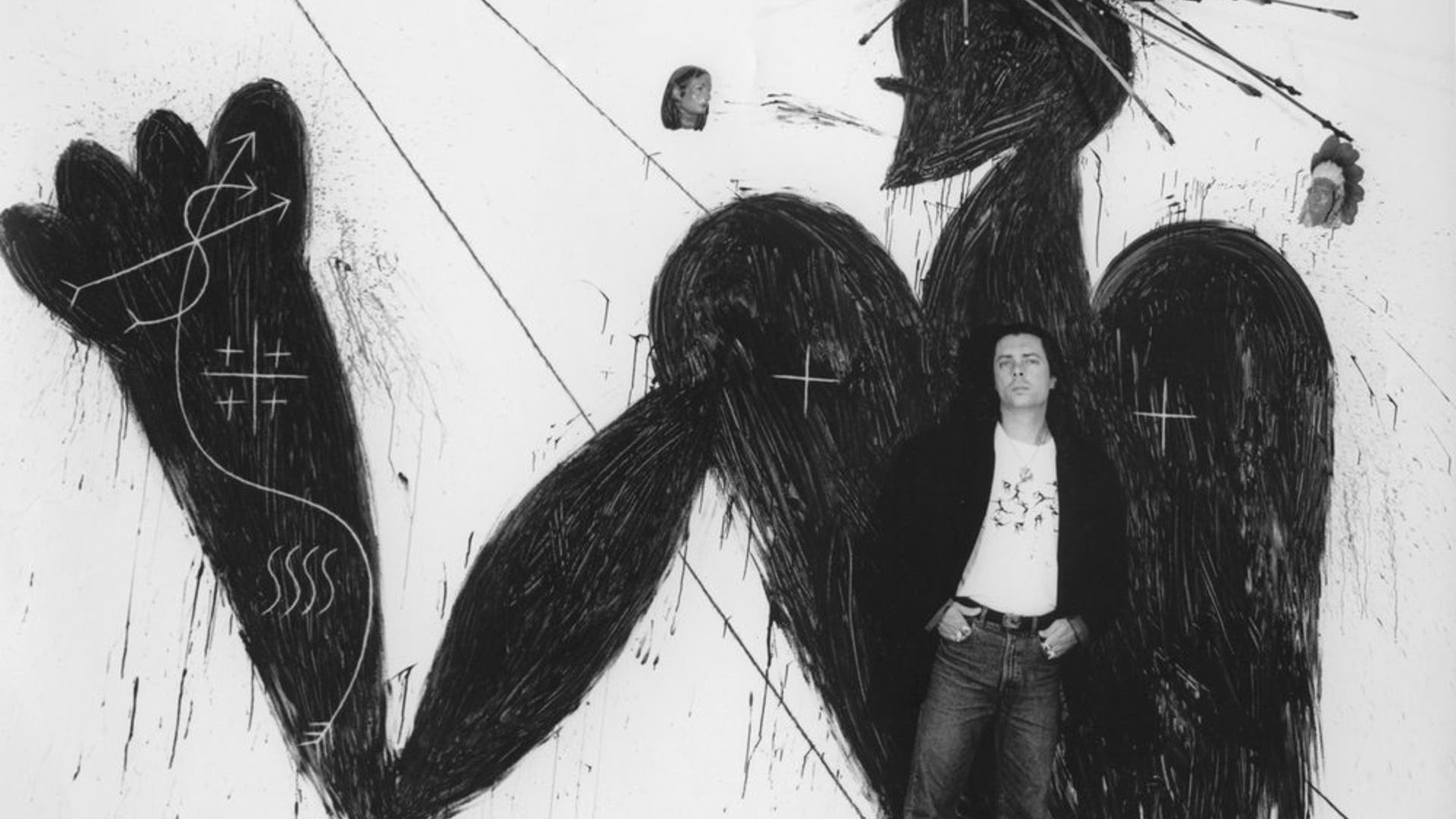 José Bedia at MOMA, New York City, 6/7/1993.  By Alexis Rodriguez-Duarte in collaboration with Tico Torres   