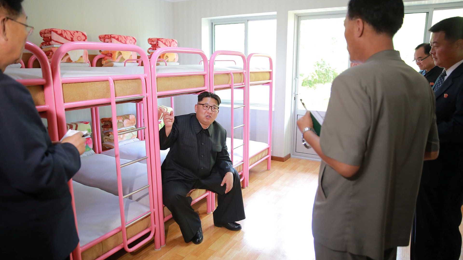 North Korean leader Kim Jong-Un visits the remodeled Mangyongdae children's camp